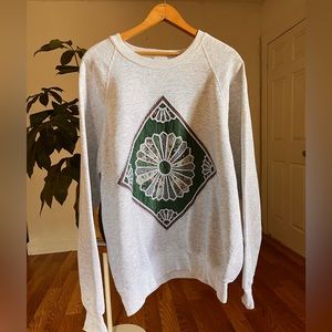 Vintage Lee Tapestry Sweatshirt Grey Front Detail Size XXL